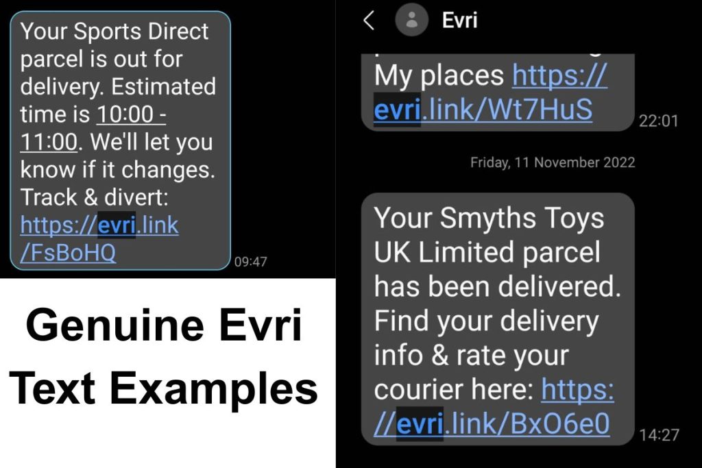 Evri Scam Text Messages